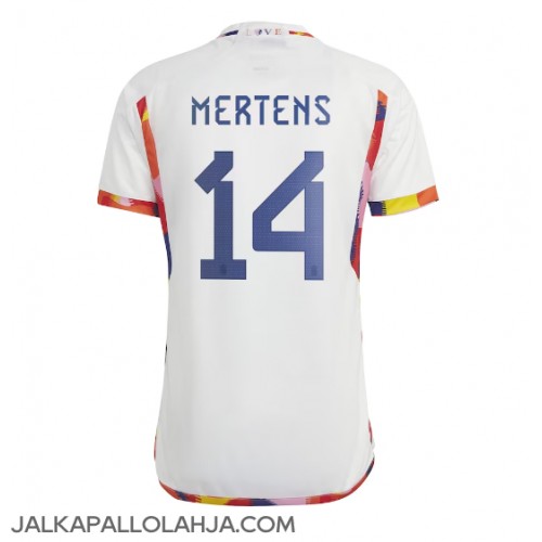Belgia Dries Mertens #14 Kopio Vieras Pelipaita MM-kisat 2022 Lyhyet Hihat
